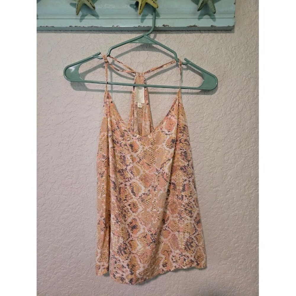 Anthro Snake Skin Printed Silk Tank